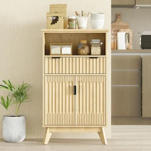 24" Wide Bathroom Floor Cabinet and Kitchen Buffet Cabinets with Adjustable Shelf
