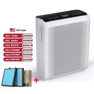 Air Purifier 1504 Sq.Ft Touch Control Smart Timer 3 Speed , Washable Filters, for Pet Dander, Pollen, Smoke Bedroom
