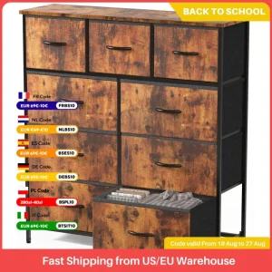 Dresser For Bedroom With 9 Fabric Storage Drawer Wardrobe