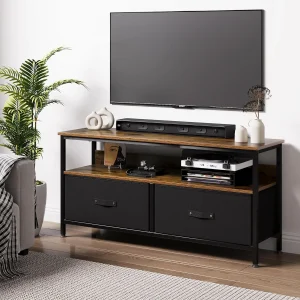 Entertainment Center with Storage and TV Media Console Table with Drawers and Shelves for Bedroom and Living Room