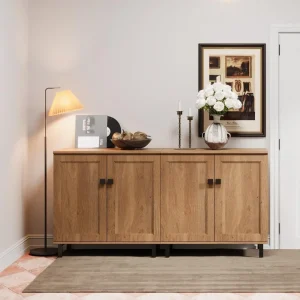 2 in 1 Storage Cabinet with Adjustable Shelves for Kitchen, Coffee Bar, Living Room